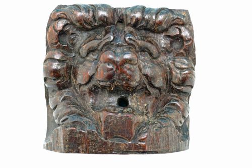 ANTIQUE 17THC CARVED WALNUT PAIR OF LION HEADS ENGLISH C166080 - ADDITIONAL PHOTO 4