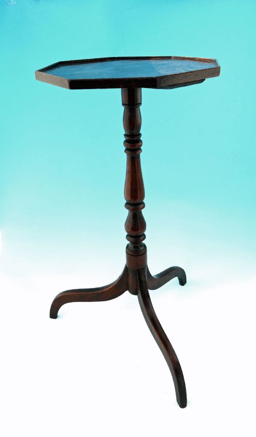 19thc country furniture oak candlestand with octagonal top english c180020 - CATEGORY: ANTIQUE TABLES - DATED 19TH CENTURY