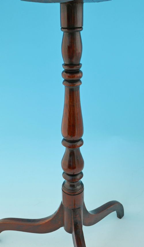 19THC COUNTRY FURNITURE OAK CANDLESTAND WITH OCTAGONAL TOP ENGLISH C180020 - ADDITIONAL PHOTO 3