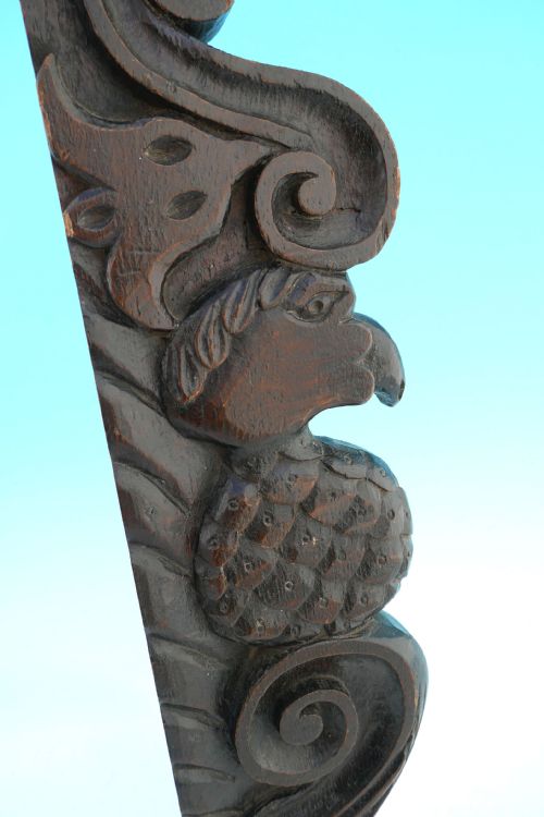 17THC OAK COUNTRY CHAIR CRESTING RAIL CARVED WITH A DODO BIRD ENGLISH C164060 - ADDITIONAL PHOTO 1