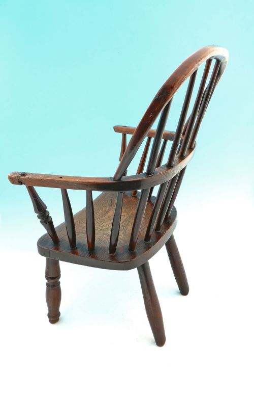ANTIQUE 19THC COUNTRY FURNITURE WINDSOR STICK BACK CHILD'S CHAIR ENGLISH LINCS C184060 - ADDITIONAL PHOTO 2
