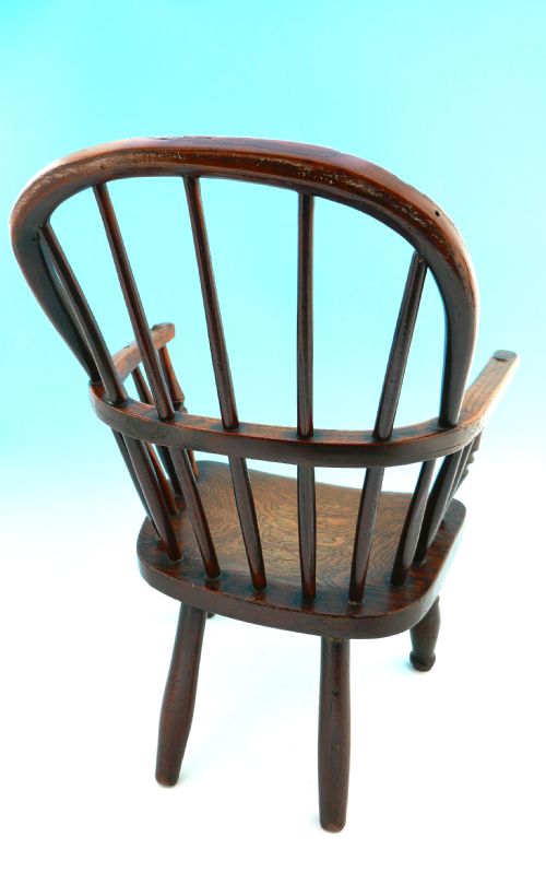 ANTIQUE 19THC COUNTRY FURNITURE WINDSOR STICK BACK CHILD'S CHAIR ENGLISH LINCS C184060 - ADDITIONAL PHOTO 3