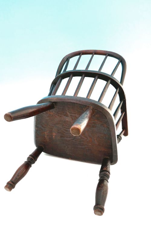 ANTIQUE 19THC COUNTRY FURNITURE WINDSOR STICK BACK CHILD'S CHAIR ENGLISH LINCS C184060 - ADDITIONAL PHOTO 4