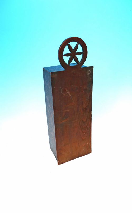 ANTIQUE 18THC OAK CANDLEBOX WITH UNUSUAL STAR WHEEL FINIAL ENGLISH C177090 - ADDITIONAL PHOTO 1