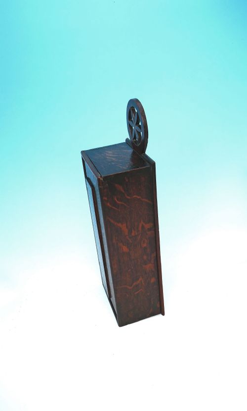 ANTIQUE 18THC OAK CANDLEBOX WITH UNUSUAL STAR WHEEL FINIAL ENGLISH C177090 - ADDITIONAL PHOTO 3