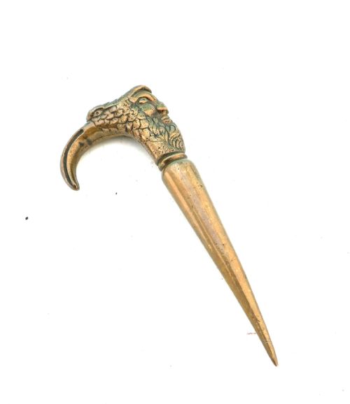 18thc 19thc antique metalware brass rug prodder hook english c1780c1820 - CATEGORY: ANTIQUE METAL - DATED 18TH CENTURY
