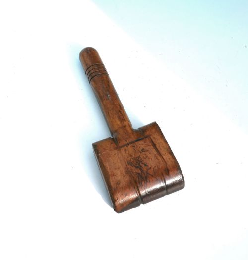 ANTIQUE 19THC TREEN SAILORS LIGNUM VITAE SERVING MALLET ENGLISH C182040 - ADDITIONAL PHOTO 2