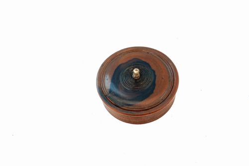 ANTIQUE TREEN 19THC LIGNUM VITAE TURNED CIRCULAR SNUFF BOX ENGLISH C180020 - ADDITIONAL PHOTO 1