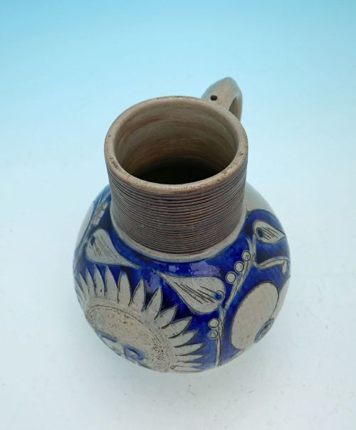 ANTIQUE EARLY 18THC GR WESTERWALD SALT GLAZED STONEWARE WINE JUG GERMAN C1714 20 - ADDITIONAL PHOTO 2