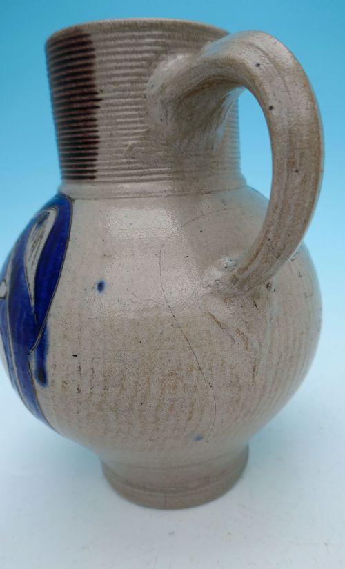 ANTIQUE EARLY 18THC GR WESTERWALD SALT GLAZED STONEWARE WINE JUG GERMAN C1714 20 - ADDITIONAL PHOTO 5