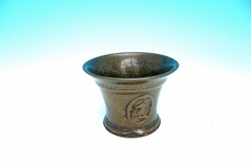 antique metalware 17thc english bronze decorated mortar english c163040 - CATEGORY: ANTIQUE METAL - DATED 17TH CENTURY