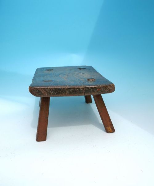 ANTIQUE PAINTED COUNTRY FURNITURE LATE 18THC EARLY 19THC STOOL ENGLISH C1780C1820 - ADDITIONAL PHOTO 3