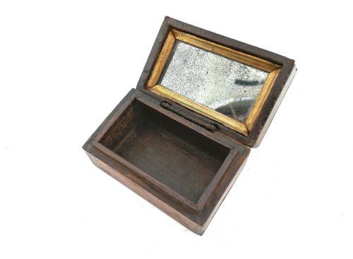 ANTIQUE TREEN 19THC MAHOGANY BOXWOOD SYCAMORE INLAID JEWELLERY BOX ENGLISH C180020 - ADDITIONAL PHOTO 1