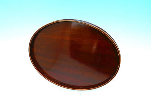 antique treen 19thc mahogany drinks tray with boxwood stringing english c180020 - CATEGORY: ANTIQUE MISCELLANEOUS - DATED 19TH CENTURY