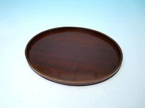 ANTIQUE TREEN 19THC MAHOGANY DRINKS TRAY WITH BOXWOOD STRINGING ENGLISH C180020 - ADDITIONAL PHOTO 3