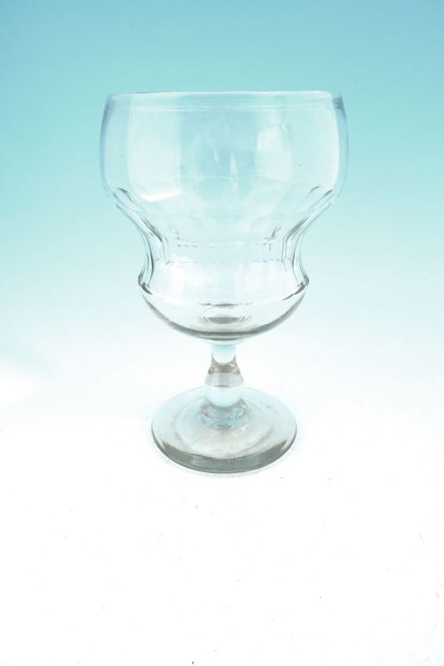early 19thc large glass shaped rummer with basal fluted bowl english c180020 - CATEGORY: ANTIQUE GLASS - DATED 19TH CENTURY