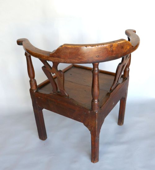ANTIQUE COUNTRY FURNITURE 18THC ELM ASH FRUITWOOD CORNER CHAIR ENGLISH C176080 - ADDITIONAL PHOTO 3
