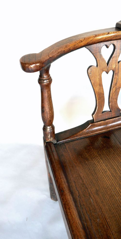 ANTIQUE COUNTRY FURNITURE 18THC ELM ASH FRUITWOOD CORNER CHAIR ENGLISH C176080 - ADDITIONAL PHOTO 5