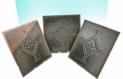 three early 17thc oak panels from an english coffer c162040 - CATEGORY: ANTIQUE MISCELLANEOUS - DATED 17TH CENTURY