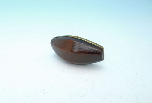 ANTIQUE METALWARE 19THC BRASS FRUITWOOD SNUFF BOX ENGRAVED JHOWEN 1873 WELSH - ADDITIONAL PHOTO 1