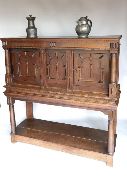 antique period furniture 17thc charles 1 oak livery cupboard english c162030 - CATEGORY: ANTIQUE CUPBOARDS - DATED 17TH CENTURY