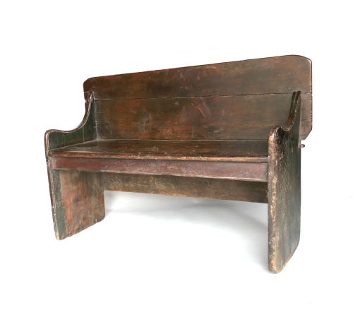 antique country furniture 18thc painted pine chicken coup settle english c170020 - CATEGORY: ANTIQUE FURNITURE - DATED 18TH CENTURY