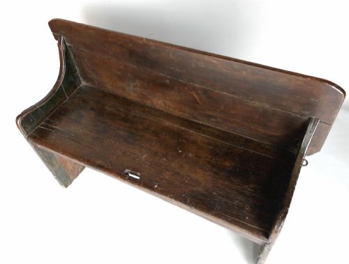 ANTIQUE COUNTRY FURNITURE 18THC PAINTED PINE CHICKEN COUP SETTLE ENGLISH C170020 - ADDITIONAL PHOTO 2