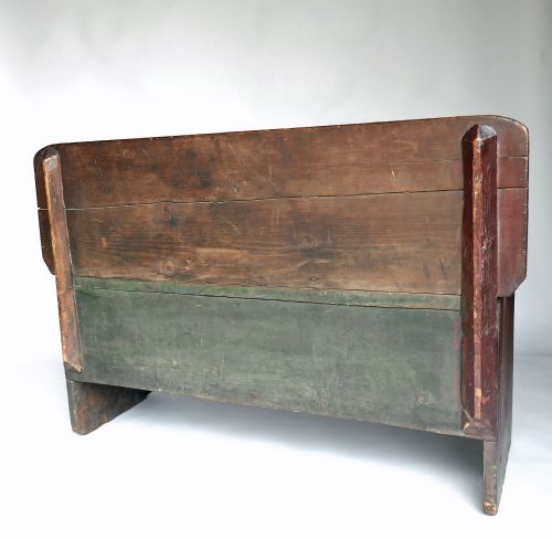 ANTIQUE COUNTRY FURNITURE 18THC PAINTED PINE CHICKEN COUP SETTLE ENGLISH C170020 - ADDITIONAL PHOTO 4