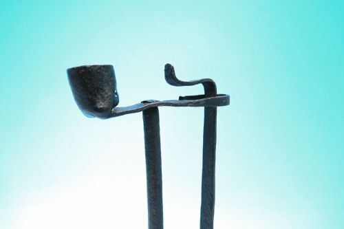 ANTIQUE METALWARE EARLY LIGHTING 18THC W IRON FLAMBEAU CANDLEHOLDER FRENCH C1780C1800 - ADDITIONAL PHOTO 2