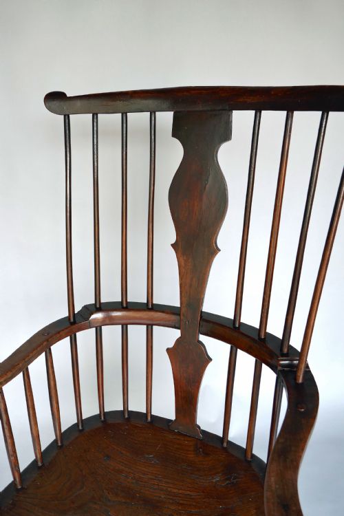 ANTIQUE FURNITURE 18THC ELM FRUITWOOD WINDSOR COMB BACK ARMCHAIR ENGLISH C174060 - ADDITIONAL PHOTO 2