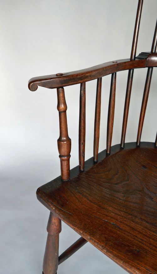 ANTIQUE FURNITURE 18THC ELM FRUITWOOD WINDSOR COMB BACK ARMCHAIR ENGLISH C174060 - ADDITIONAL PHOTO 3