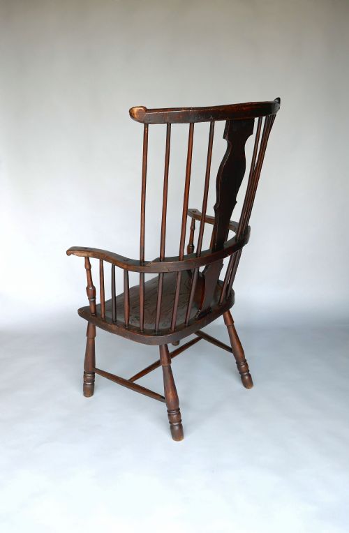 ANTIQUE FURNITURE 18THC ELM FRUITWOOD WINDSOR COMB BACK ARMCHAIR ENGLISH C174060 - ADDITIONAL PHOTO 4