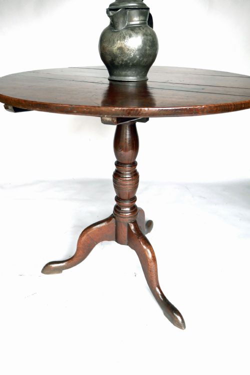 ANTIQUE OAK COUNTRY FURNITURE 18THC TRIPOD TILTING TABLE ENGLISH C176080 - ADDITIONAL PHOTO 1