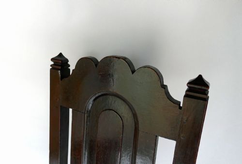 17THC PERIOD OAK FURNITURE PAIR OF PANEL BACK CHAIRS ENGLISH C168090 - ADDITIONAL PHOTO 3