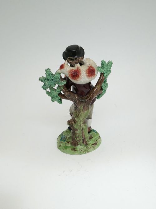 ANTIQUE POTTERY EARLY 19THC STAFFORDSHIRE SHEPHERD BOY CARRYING LAMB ENGLISH C180020 - ADDITIONAL PHOTO 2