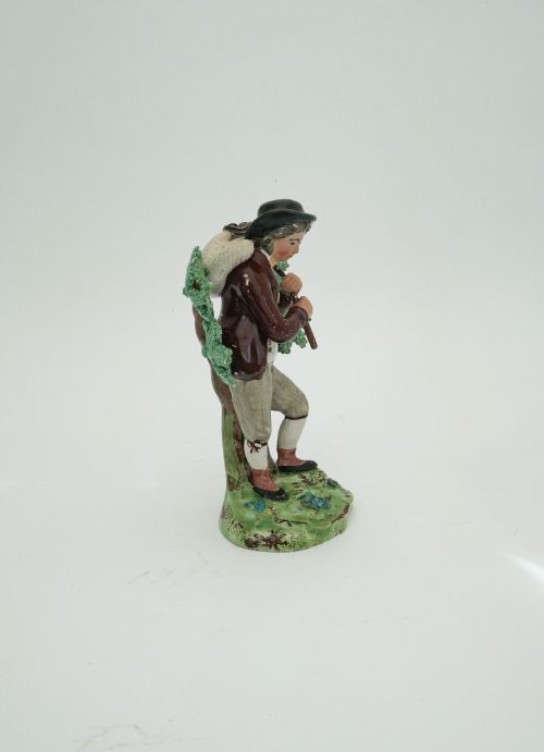 ANTIQUE POTTERY EARLY 19THC STAFFORDSHIRE SHEPHERD BOY CARRYING LAMB ENGLISH C180020 - ADDITIONAL PHOTO 3