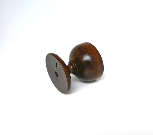 ANTIQUE TREEN LATE 18THC FRUITWOOD TURNED SMALL SALT ON RAISED BASE ENGLISH C1780C1800 - ADDITIONAL PHOTO 1