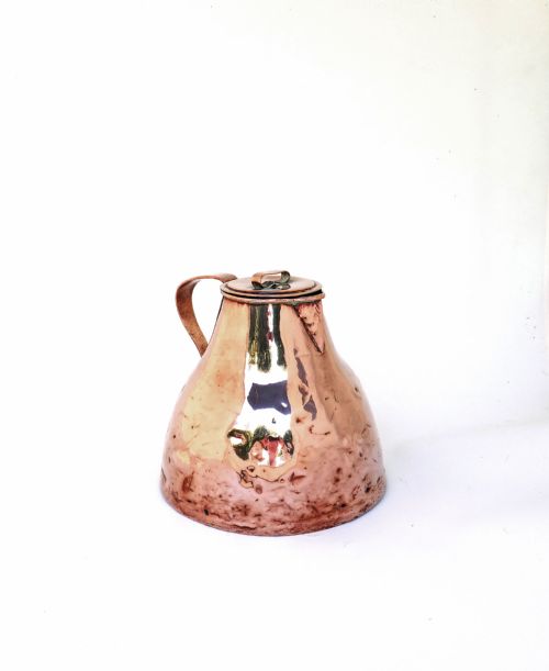 antique metalware late 18thc large copper lidded milk jug english c176090 - CATEGORY: ANTIQUE METAL - DATED 18TH CENTURY