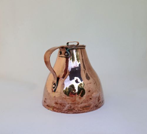ANTIQUE METALWARE LATE 18THC LARGE COPPER LIDDED MILK JUG ENGLISH C176090 - ADDITIONAL PHOTO 3