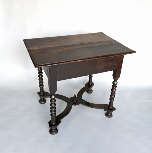 17THC OAK FURNITURE CHARLES 11 SIDE TABLE WITH TURNED BOBBIN LEGS ENGLISH C166080 - ADDITIONAL PHOTO 6
