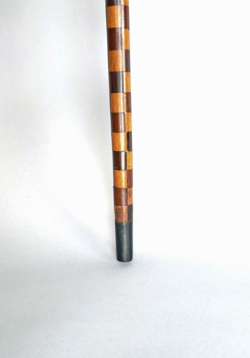 ANTIQUE TREEN 19THC GENTLEMAN'S CEREMONIAL SWAGGER STICK WITH INLAID WOODS ENGLISH C186080 - ADDITIONAL PHOTO 4