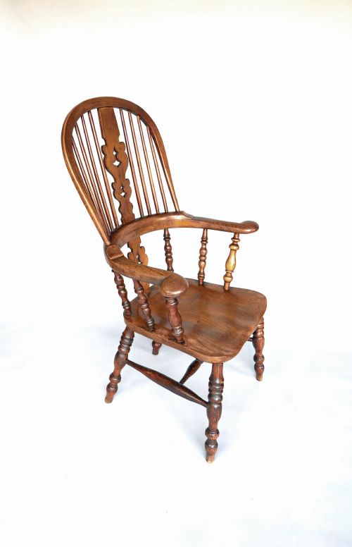 antique country furniture 19thc broad arm windsor chair english c182040 - CATEGORY: ANTIQUE CHAIRS - DATED 19TH CENTURY