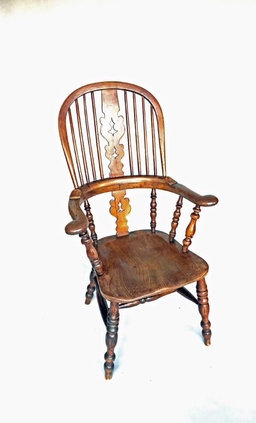 ANTIQUE COUNTRY FURNITURE 19THC BROAD ARM WINDSOR CHAIR ENGLISH C182040 - ADDITIONAL PHOTO 1