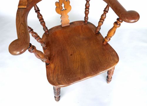 ANTIQUE COUNTRY FURNITURE 19THC BROAD ARM WINDSOR CHAIR ENGLISH C182040 - ADDITIONAL PHOTO 5