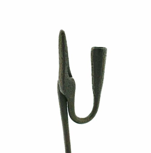 ANTIQUE METALWARE LIGHTING 18THC IRON RUSHNIP CANDLEHOLDER ENGLISH C1780C1800 - ADDITIONAL PHOTO 1