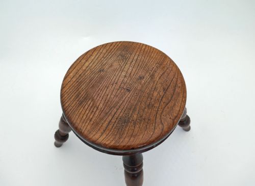 ANTIQUE COUNTRY FURNITURE MID 19THC ELM ASH MILKING STOOL ENGLISH C182040 - ADDITIONAL PHOTO 2