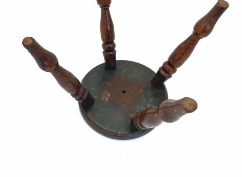 ANTIQUE COUNTRY FURNITURE MID 19THC ELM ASH MILKING STOOL ENGLISH C182040 - ADDITIONAL PHOTO 4