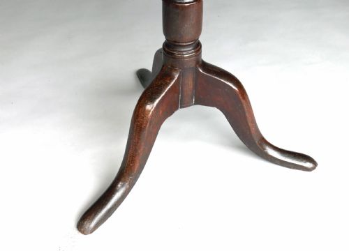 ANTIQUE OAK FURNITURE 18THC TRIPOD TABLE WITH QUARTER CUT TOP ENGLISH C177090 - ADDITIONAL PHOTO 1