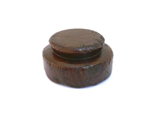 ANTIQUE TREEN 18THC ELM SUSSEX LOG FOOD BOWL ENGLISH C177090 - ADDITIONAL PHOTO 1