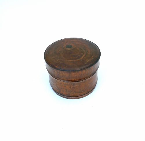 antique treen 19thc birch gentleman's lidded collar stud box english scottish c180020 - CATEGORY: ANTIQUE BOXES - DATED 19TH CENTURY